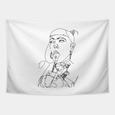 Ashnikko Line Drawing Tapestry Official Ashnikko Merch