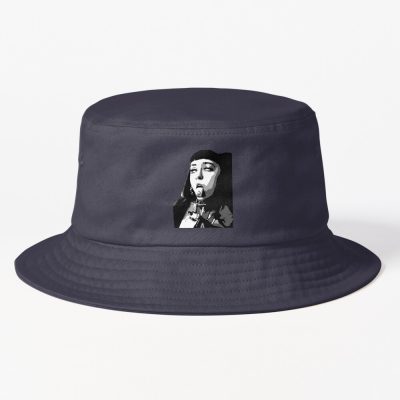 Ashnikko Black And White Portrait Painting Bucket Hat Official Ashnikko Merch