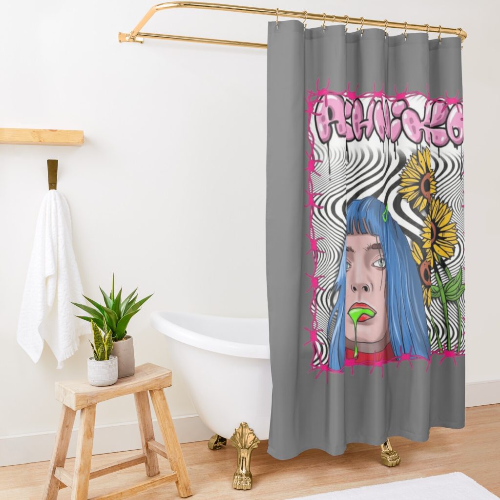 Ashnikko Classic Art Shower Curtain Official Ashnikko Merch