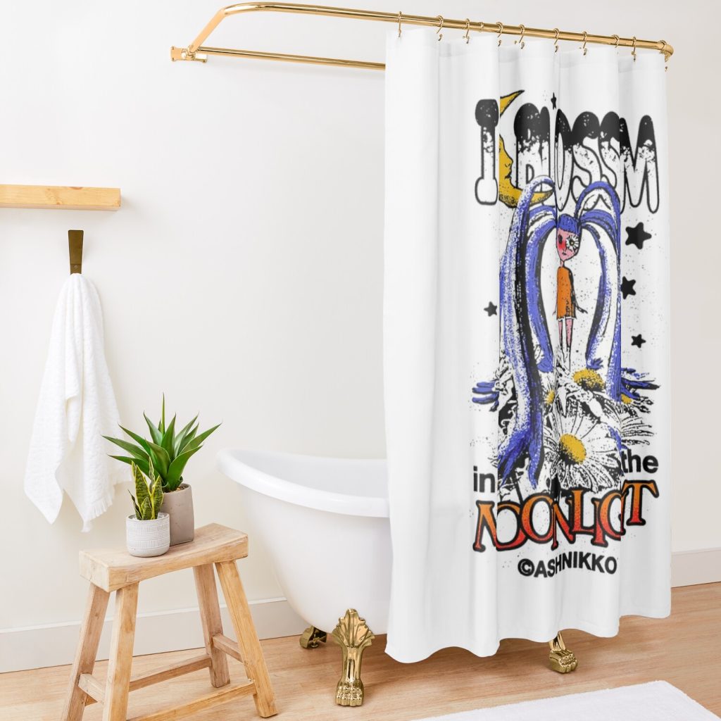 Ashnikko - Ashnikko Anime Bunny - Ashnikko Lover - I Blossom In The Moonlight Shower Curtain Official Ashnikko Merch