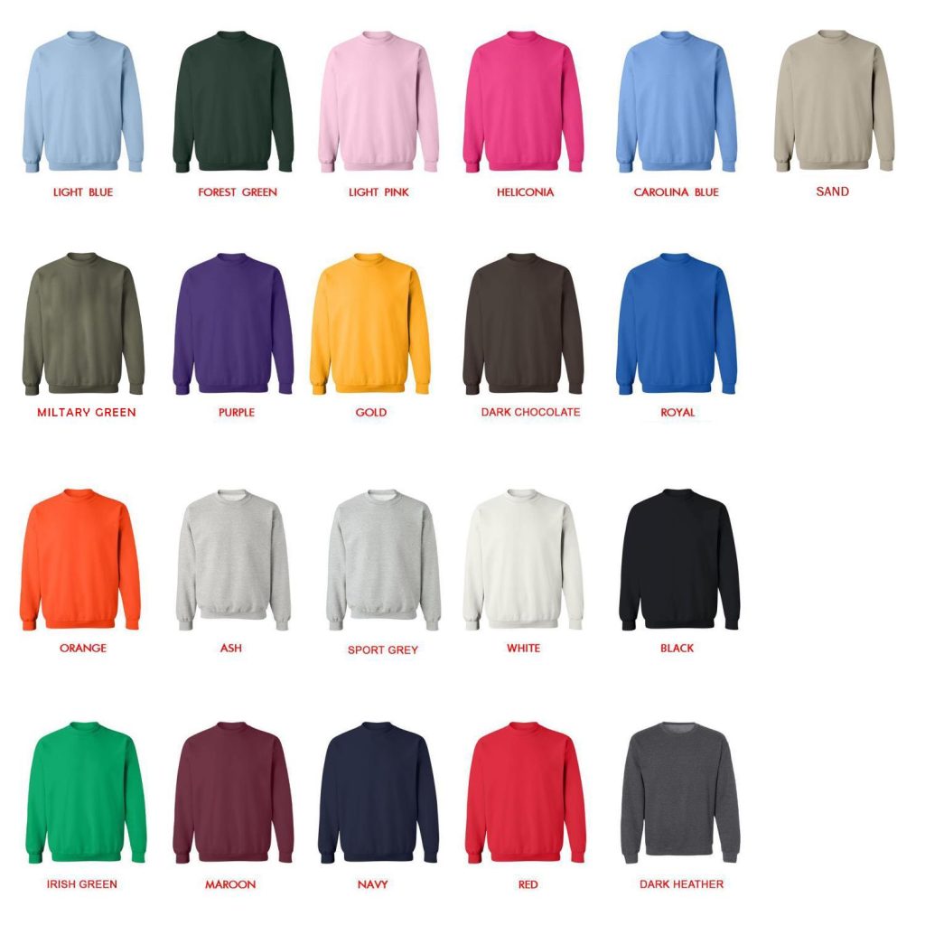 sweatshirt color chart - Ashnikko Shop